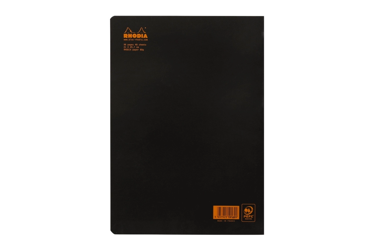 Een Rhodia Schrift A4 - Zwart - Gelinieerd koop je bij P.W. Akkerman Amsterdam