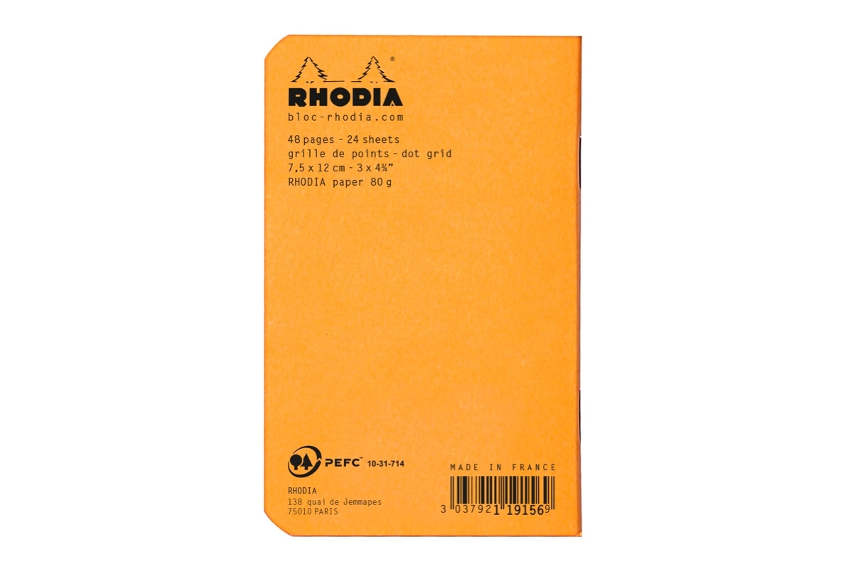 Een Rhodia Schrift 7.5x12cm - Oranje - Dotted koop je bij P.W. Akkerman Amsterdam