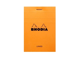 Een Rhodia Schrijfblok N°11 A7 - Oranje - Gelinieerd koop je bij P.W. Akkerman Amsterdam