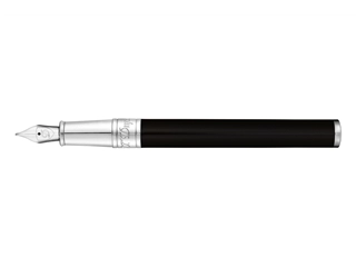 Een S.T. Dupont D-Initial Duo Tone Black Chrome Vulpen koop je bij P.W. Akkerman Amsterdam