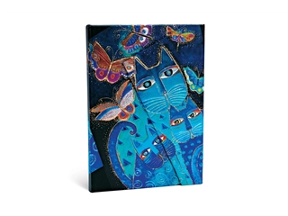 Een Paperblanks Hardcover Journal &#39;Blue Cats &amp; Butterflies&#39; - Midi, Lined koop je bij P.W. Akkerman Amsterdam