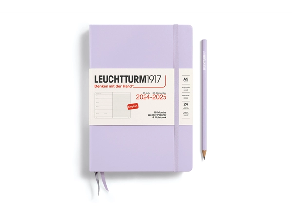 Een LEUCHTTURM1917 Agenda 2024-25 18M Hardcover Medium (A5) Weekly Planner/Notebook Lilac koop je bij P.W. Akkerman Amsterdam