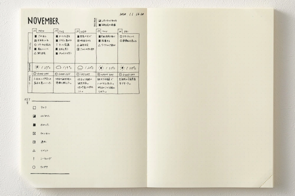 Een Midori MD Notebook Journal Codex A5 1 Day / 1 Page Dot Grid koop je bij P.W. Akkerman Amsterdam