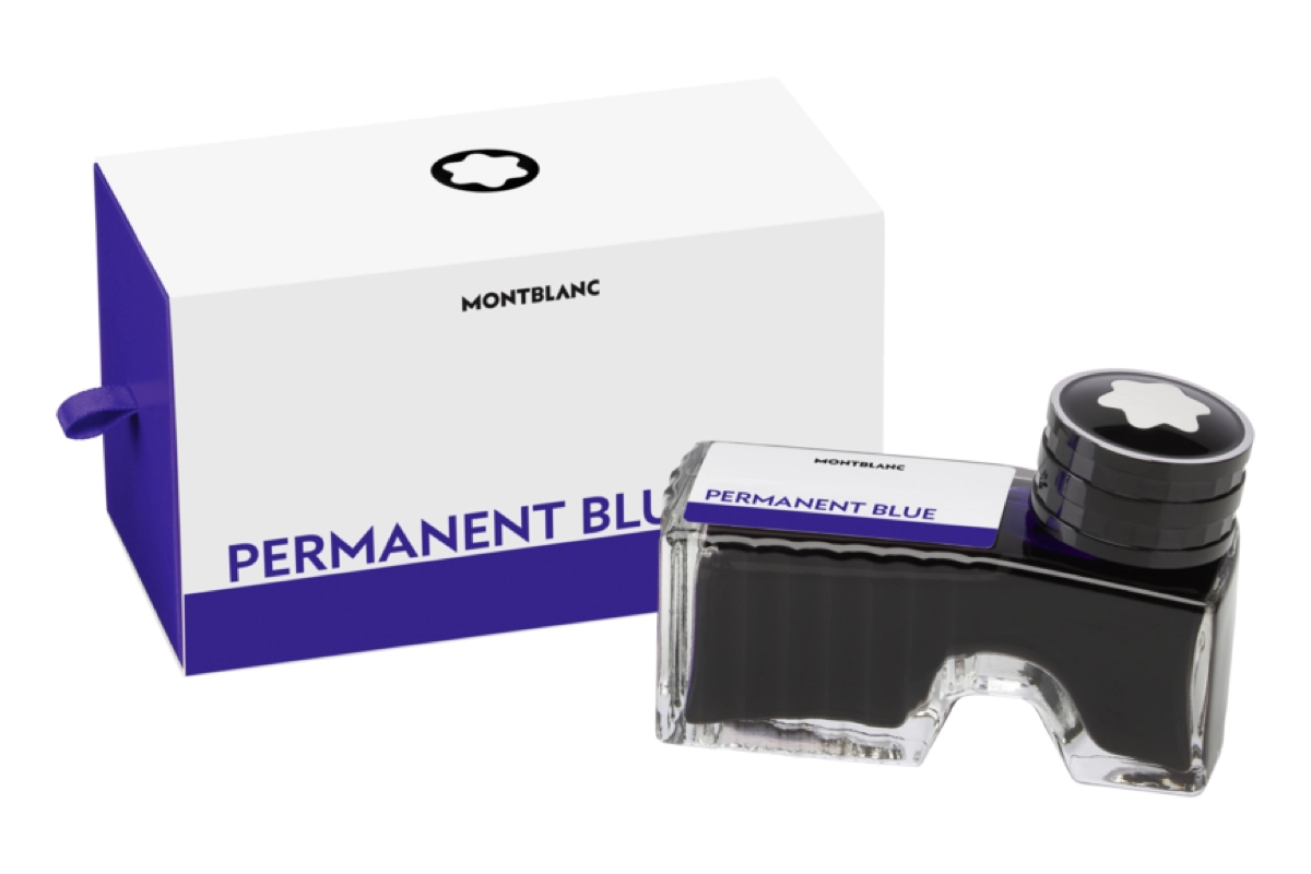 Een Montblanc Inktpot 60ml Permanent Blue koop je bij Pengraveren.nl