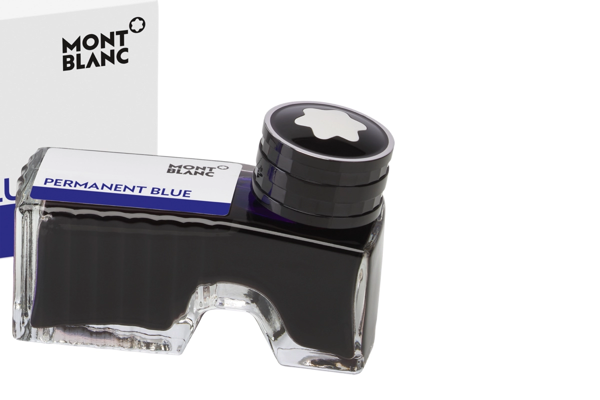 Een Montblanc Inktpot 60ml Permanent Blue koop je bij Pengraveren.nl